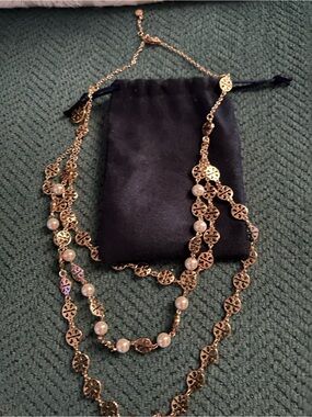 Tory Burch Gold tone Pearl Multi-Strand Necklace - Women Jewelry